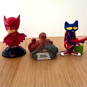 Set of 3 Tonies: Pj Masks, Pete the Cat, National Geographic